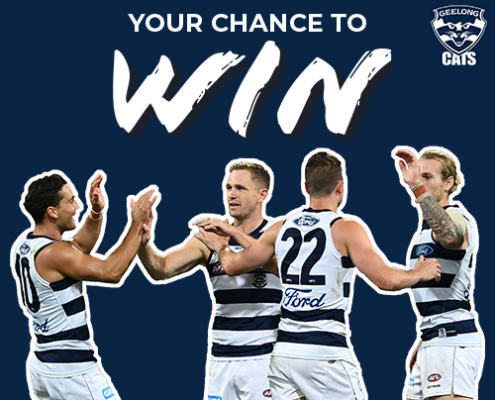 Four Geelong Football Club players with Your Chance to Win copy