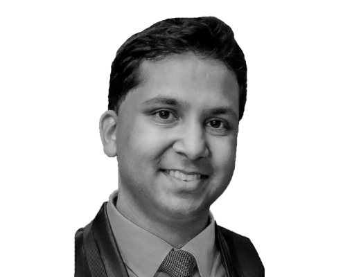 black and white image of a man Dr Raj